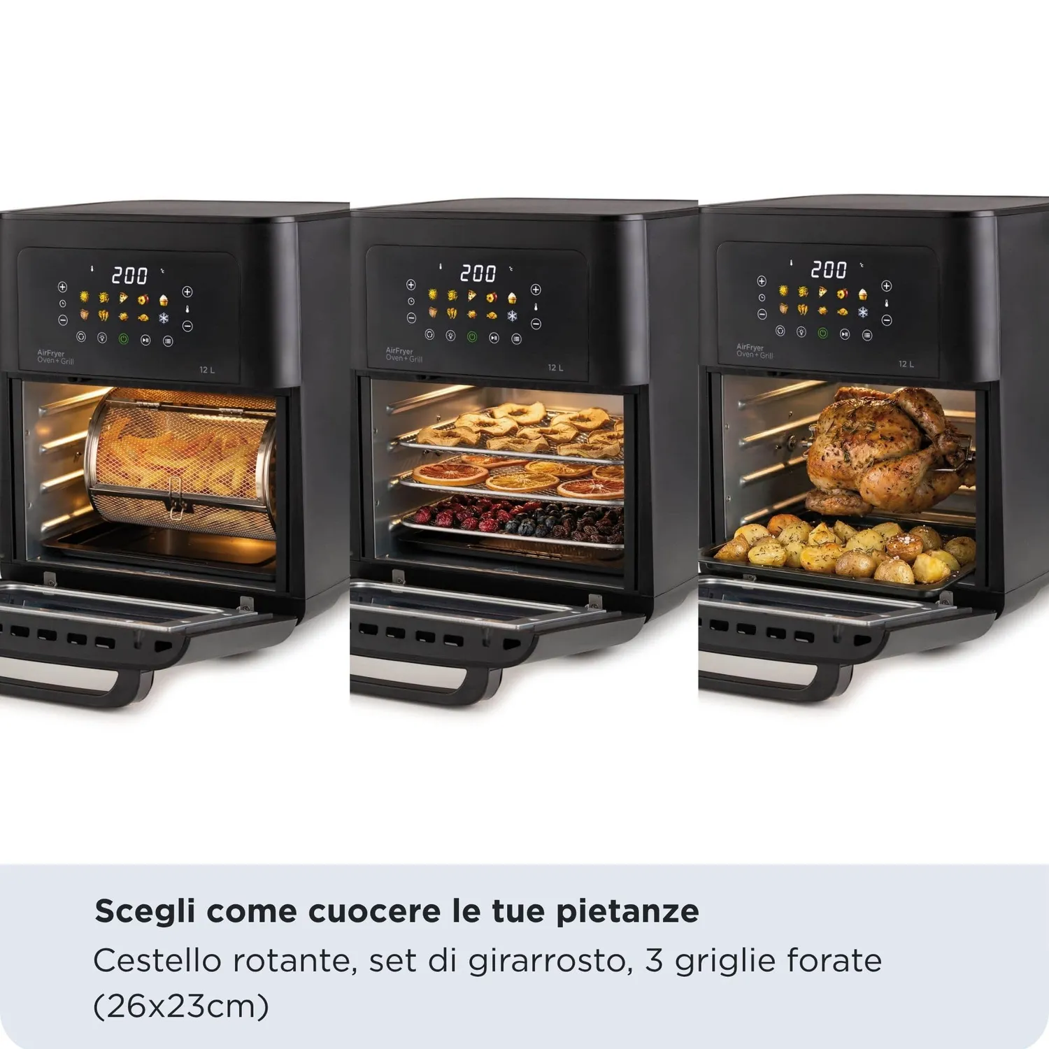 Ariete Air Fryer Oven Grill 4641 Friggitrice ad Aria 12L