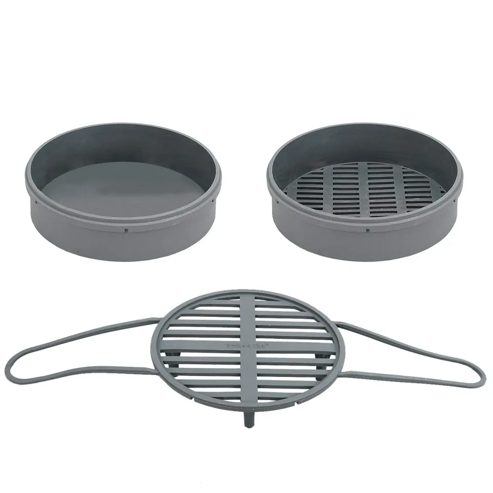Instant Pot Steamer Insert Set vapore silicone 3 pezzi grigio