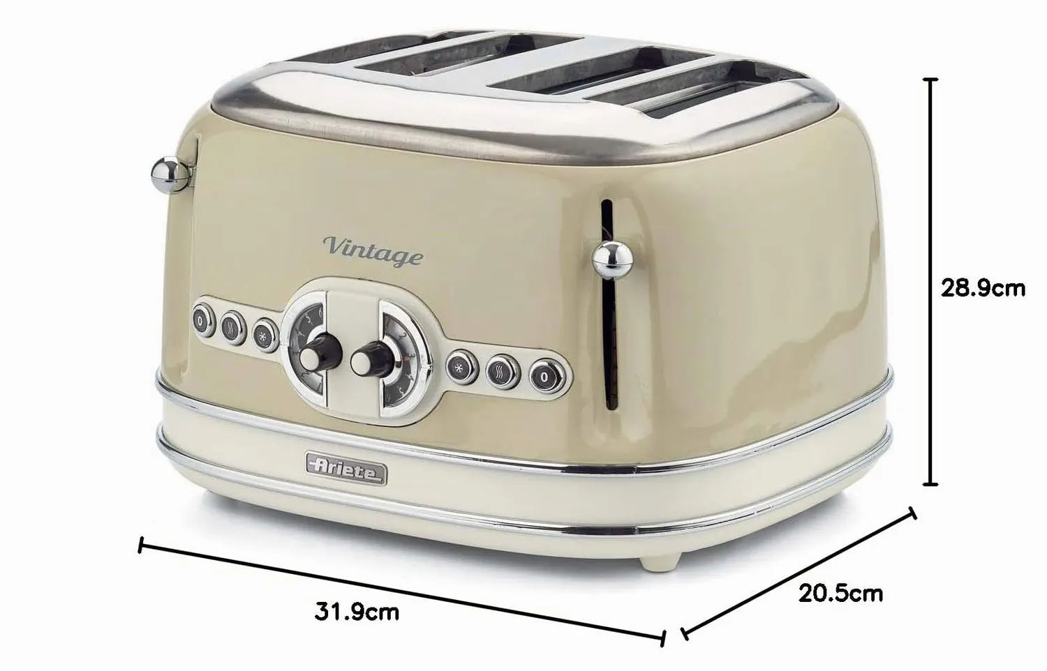 Ariete Vintage 156 Tostapane 4 Fette Beige 1600W