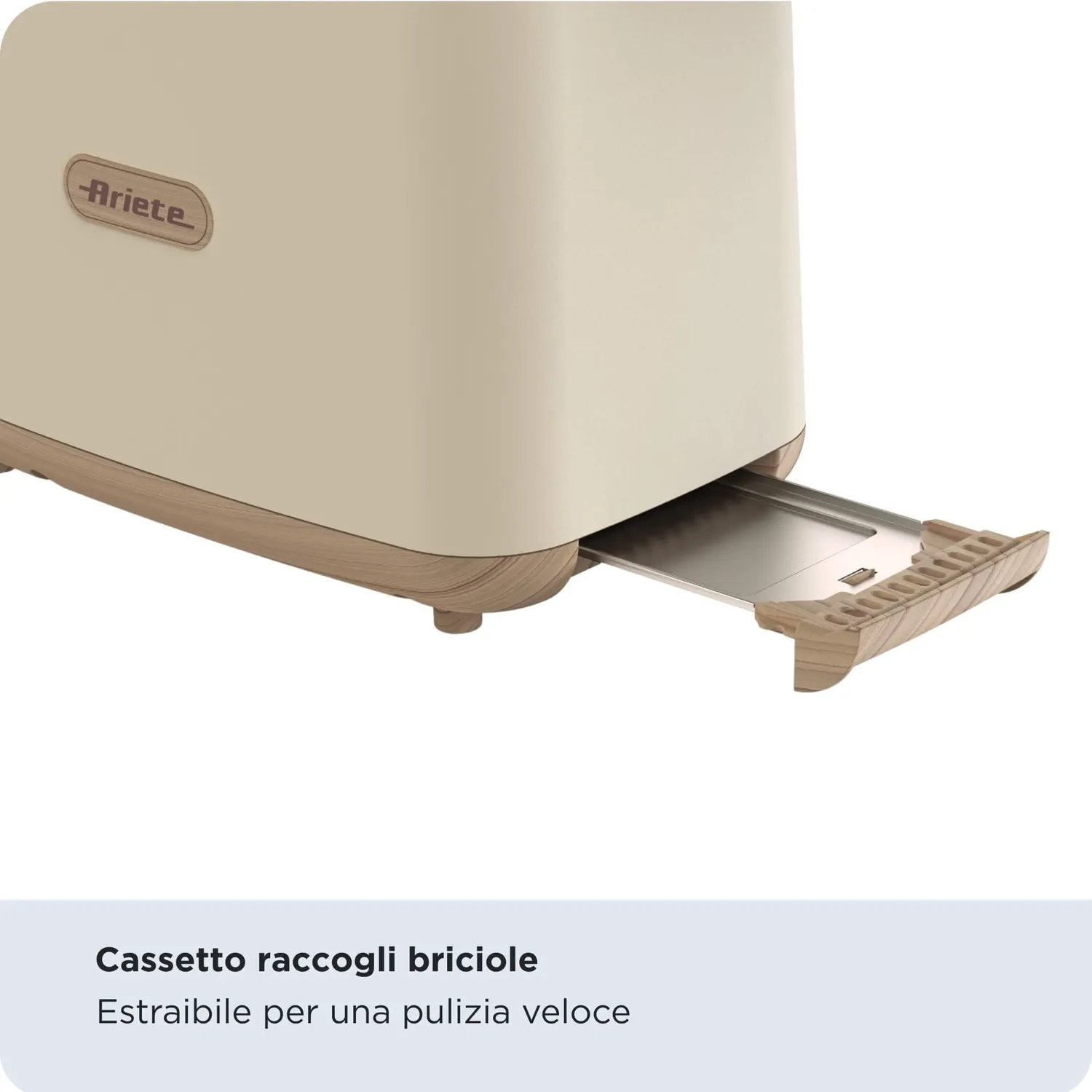 Ariete Breakfast Wood 157 tostapane beige con pinze