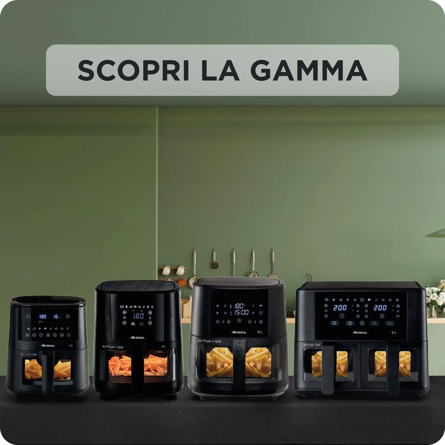 Ariete 4626 Friggitrice ad Aria 6 L Nero 8 Programmi