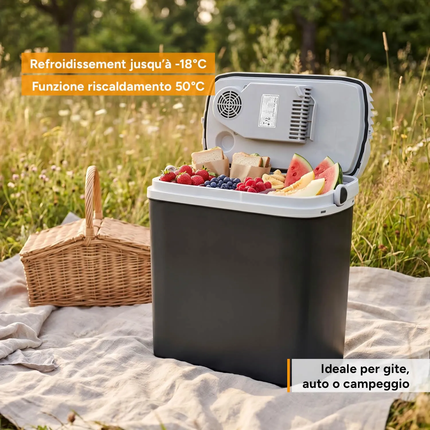 First Austria TZS 24L Frigo Portatile Nero Caldo e Freddo