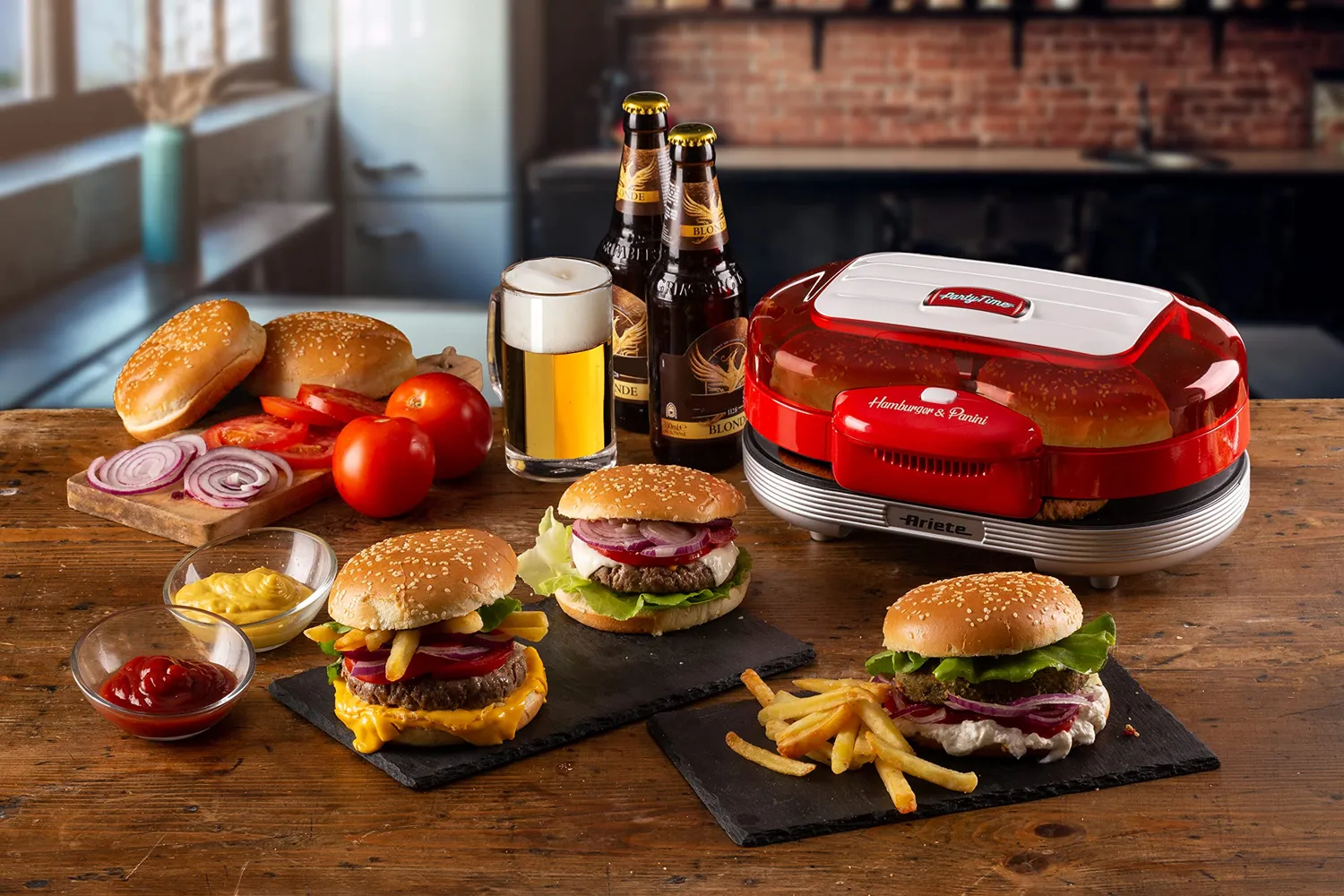 Ariete Party Time 205 piastra hamburger 2 posti rossa 1200W