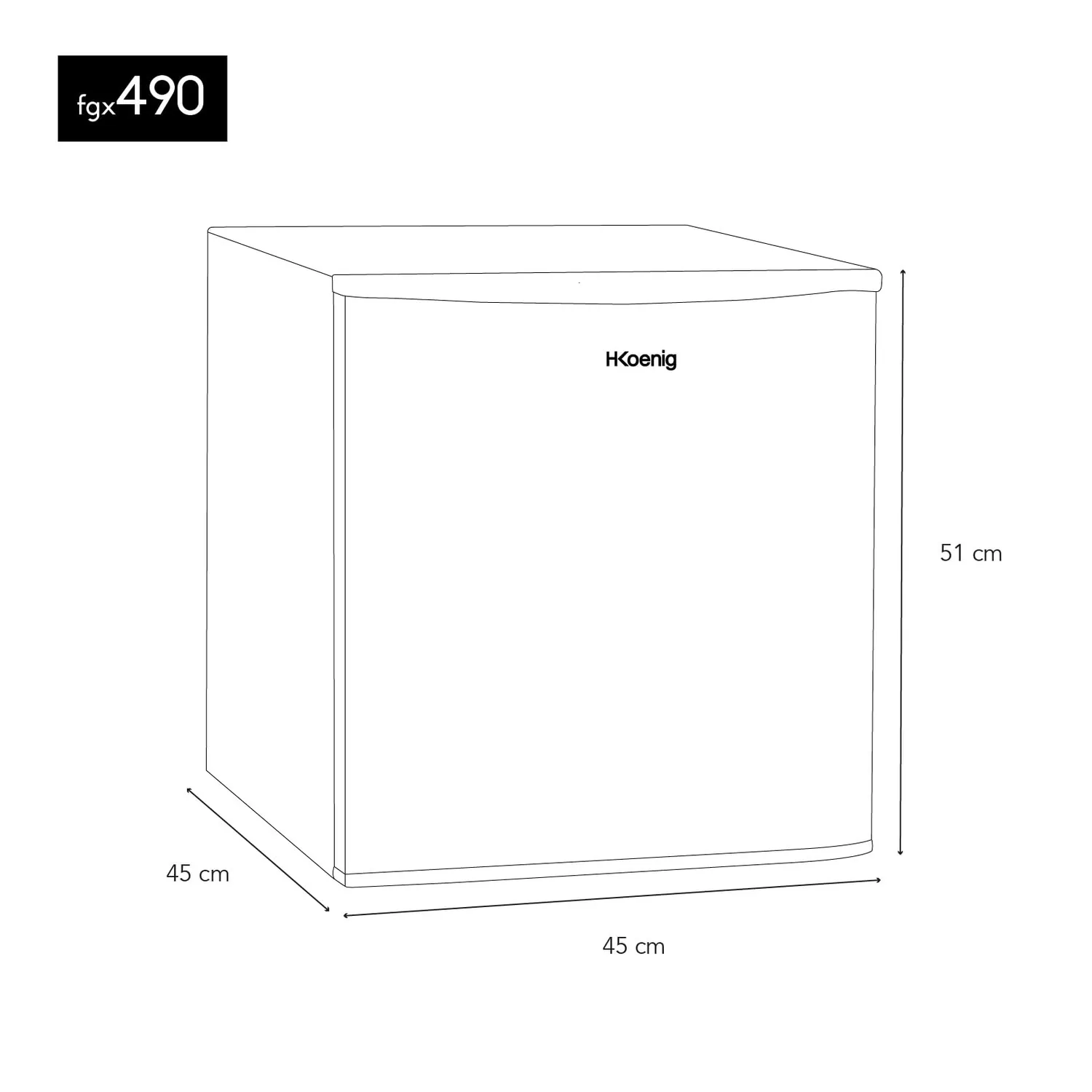 H.Koenig FGX490 mini frigo 45 L grigio 39 dB