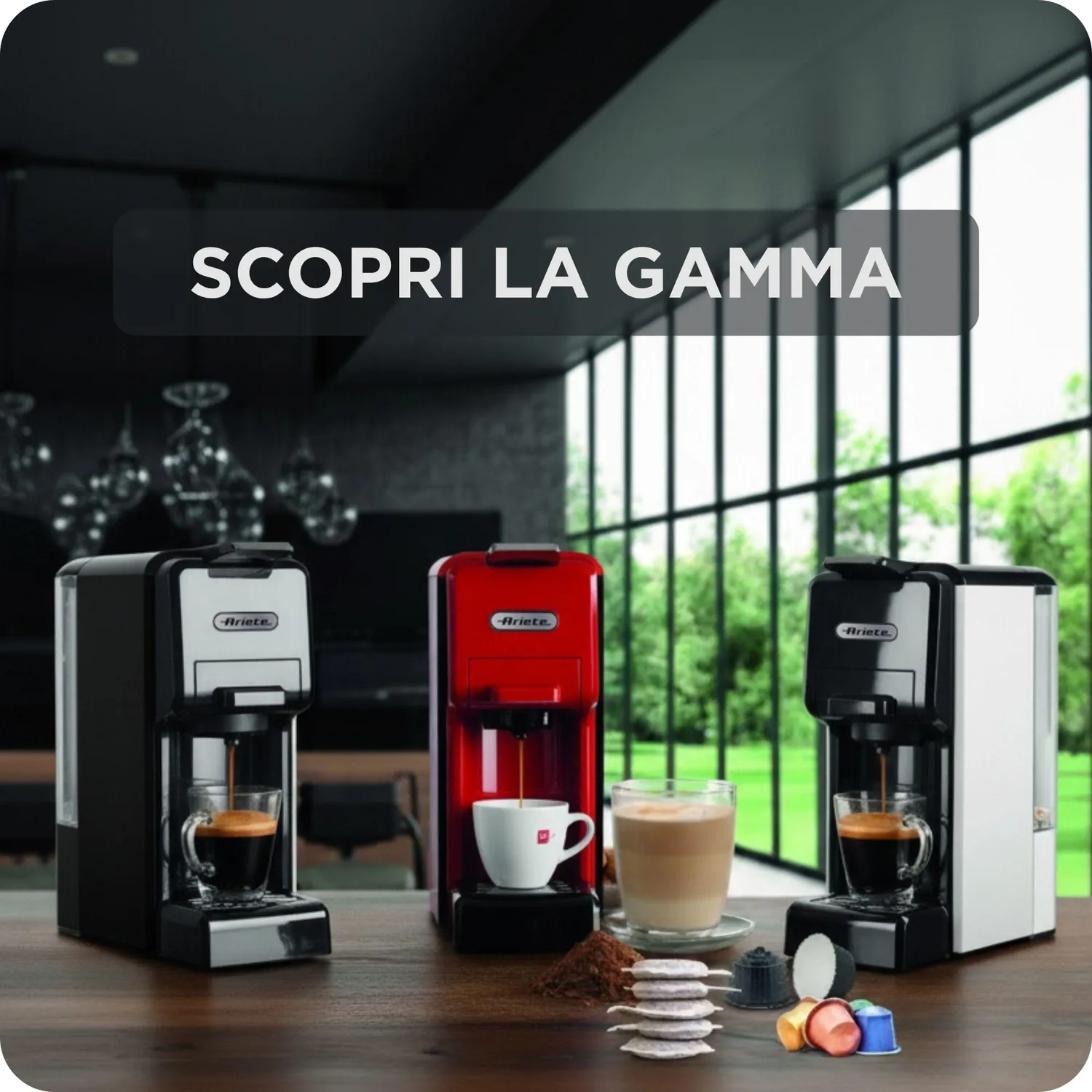 Ariete 1304 macchina caffè 19 bar rossa