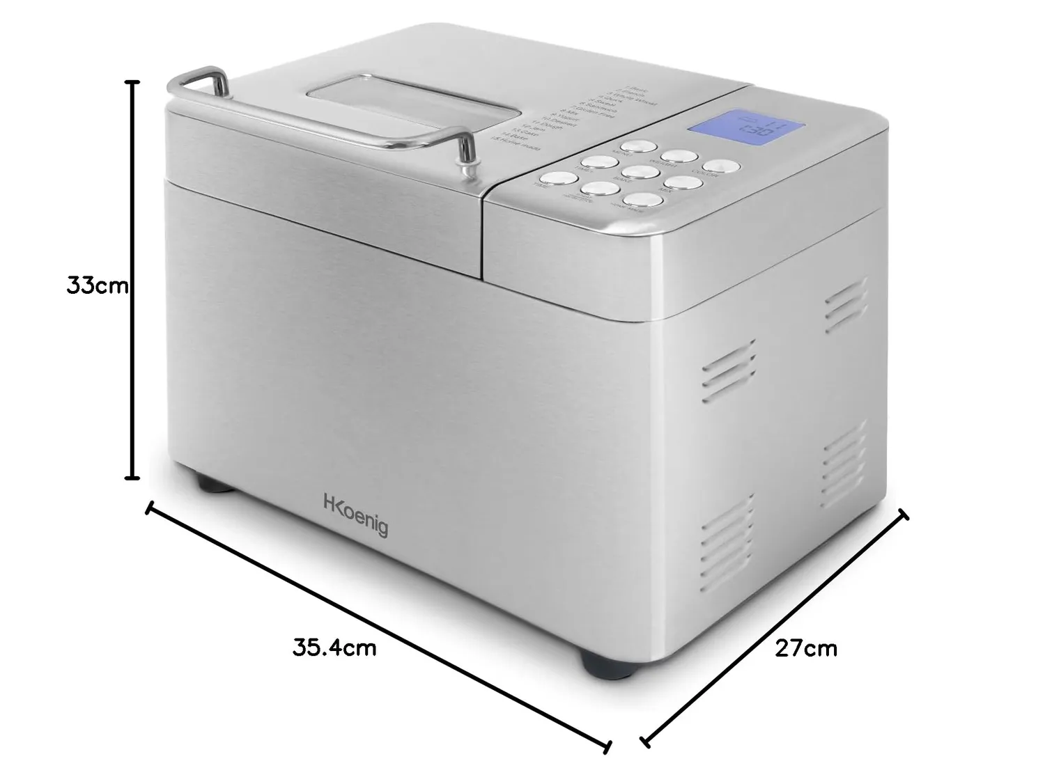 Koenig BAKE440 Macchina Pane 1Kg 15 Programmi Inox