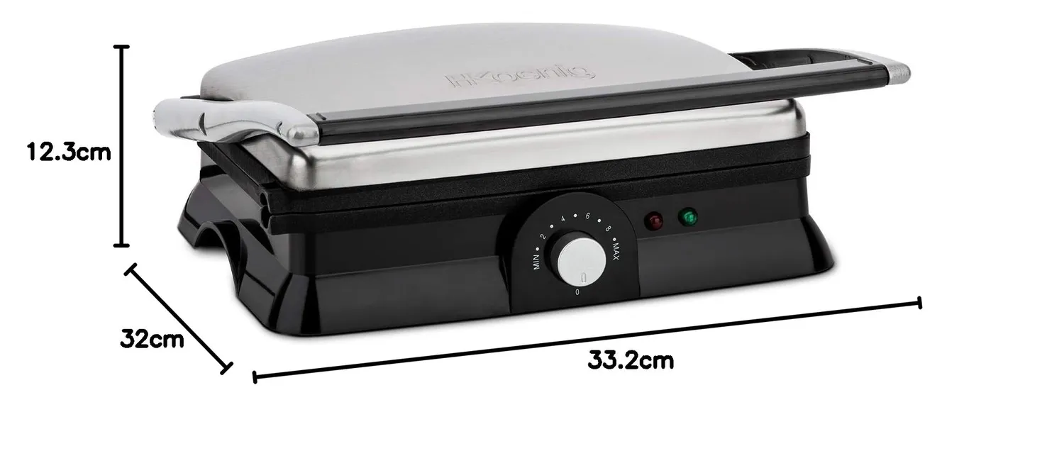 H.Koenig GR20 Bistecchiera Grill 2000W Acciaio Inox