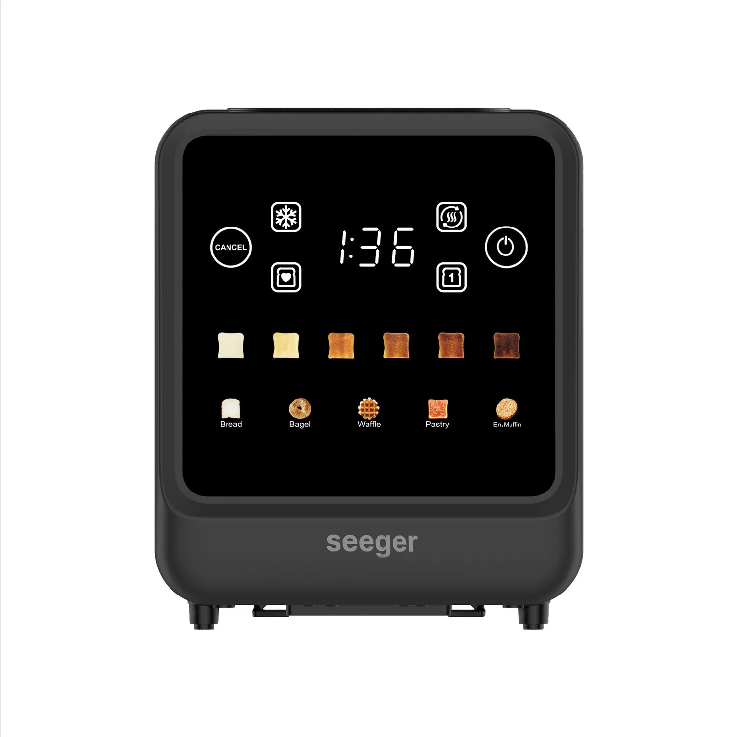 Seeger Digital Toaster tostapane nero touchscreen 6 livelli