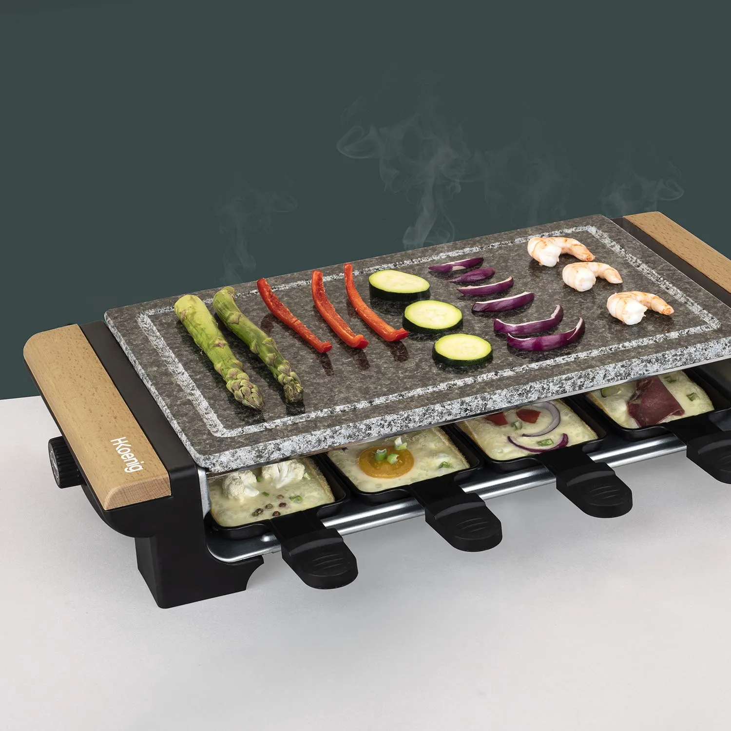 H.Koenig RP328 raclette grill pietra granito 8 persone