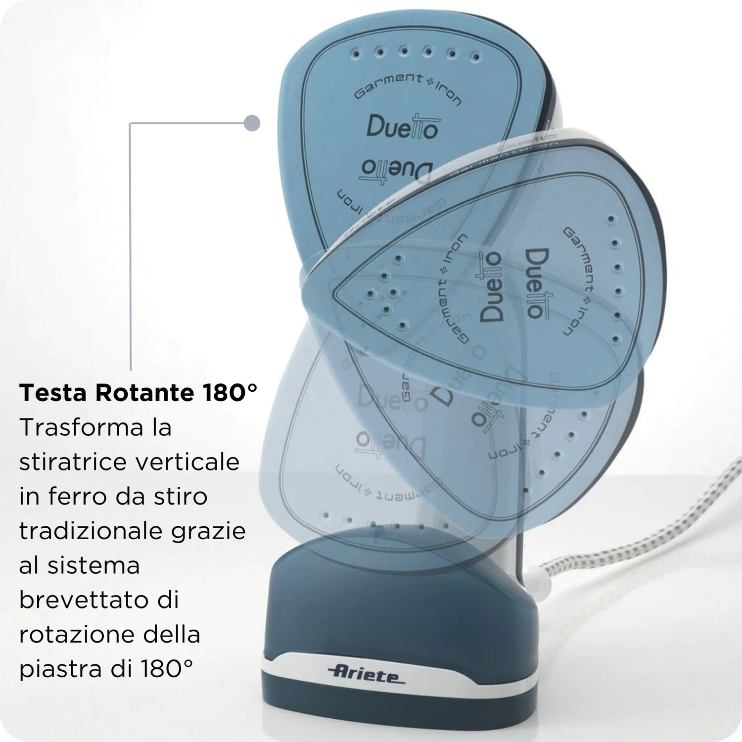 Ariete Duetto 6246 ferro verticale 1000W bianco blu