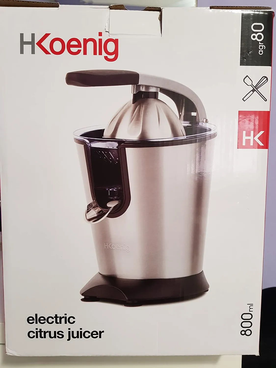 H.Koenig AGR80 spremiagrumi elettrico argento 160 W