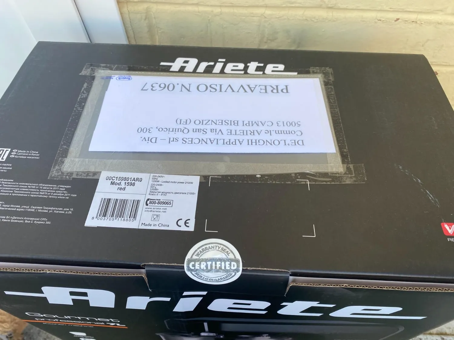 Ariete Gourmet Professional 1598/00 impastatrice planetaria bianco 7L 1200W