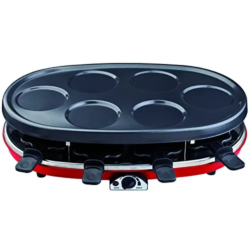 H.Koenig RP418 piastra raclette grill 8 padelle pietra 1500W