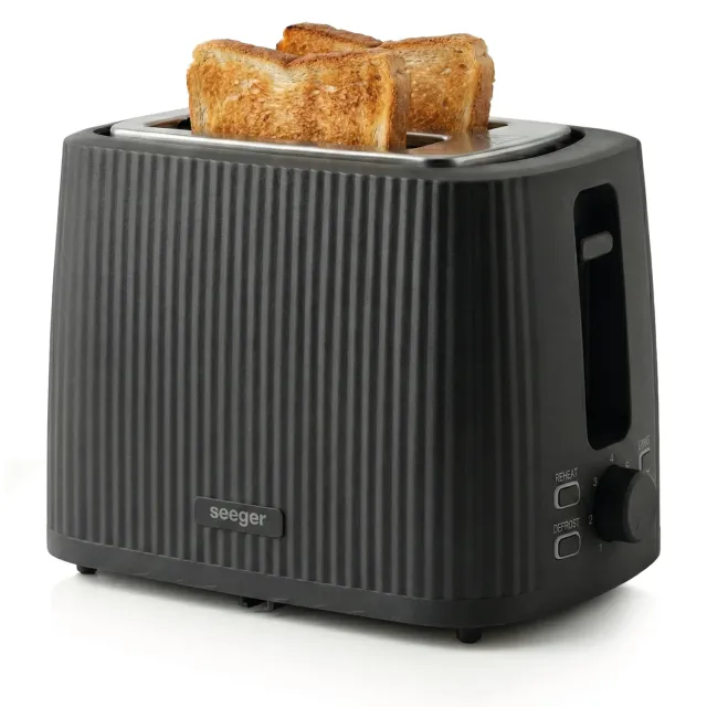 Seeger Toaster Tostapane Nero Design Scanalato