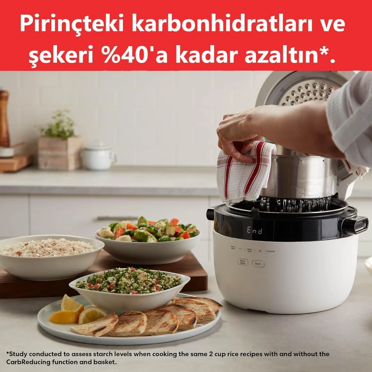 Instant Pot Cuociriso 5L 20 Tazze Carb Reduce Bianco