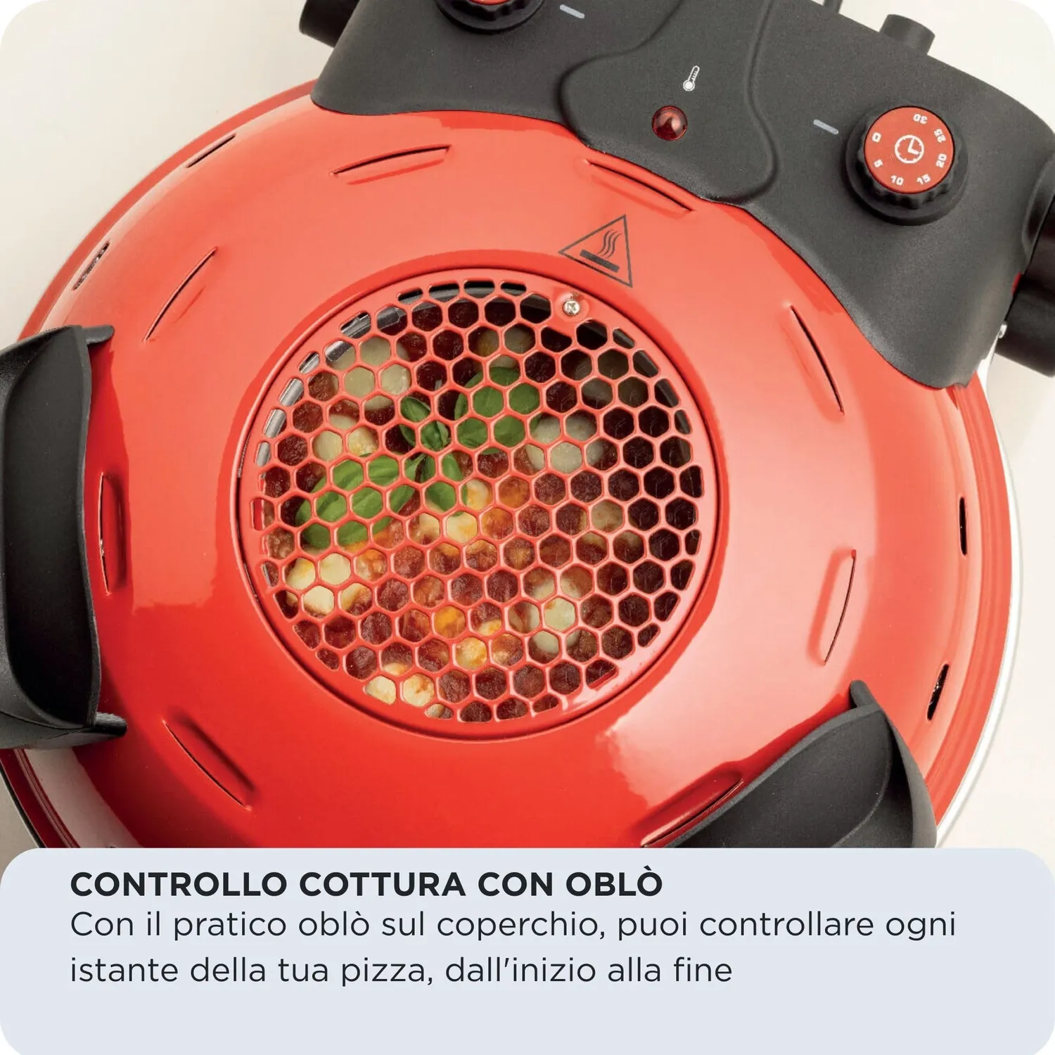 Ariete 928 forno pizza con oblo pietra 400 gradi rosso