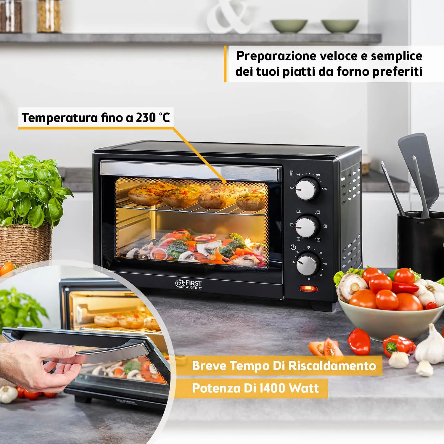 First Austria 20L mini forno elettrico 1380W 230°C