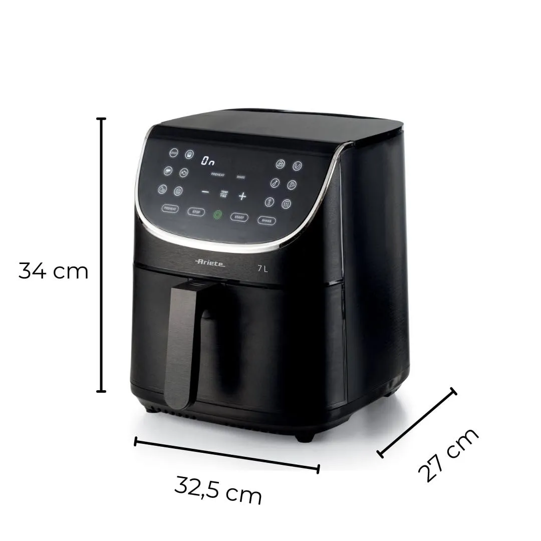 Ariete Airy Fryer 4627 Friggitrice ad Aria 7L Nera Max Crisp