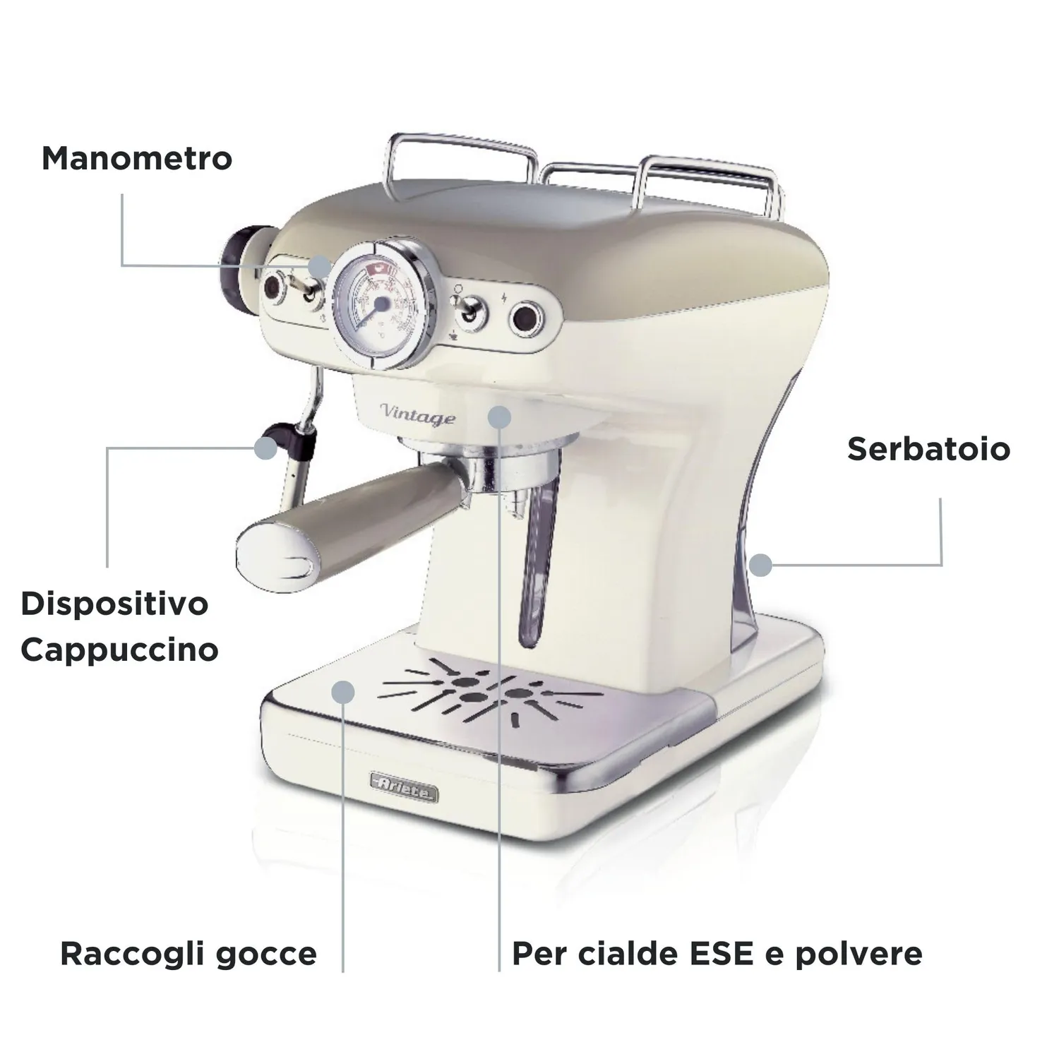 Ariete Vintage 1389 macchina espresso beige 15 bar
