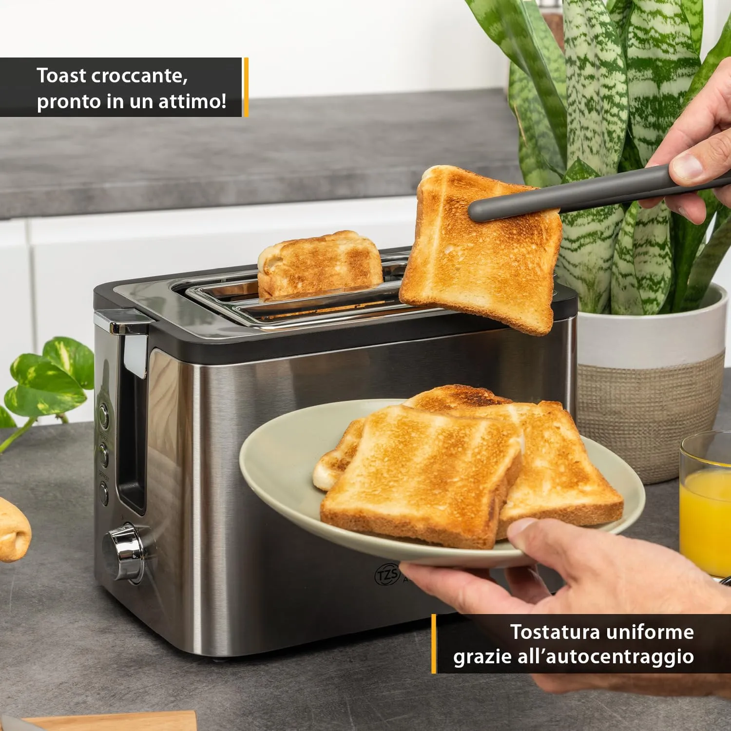 First Austria Tostapane 2 Fette Acciaio Inox 800W