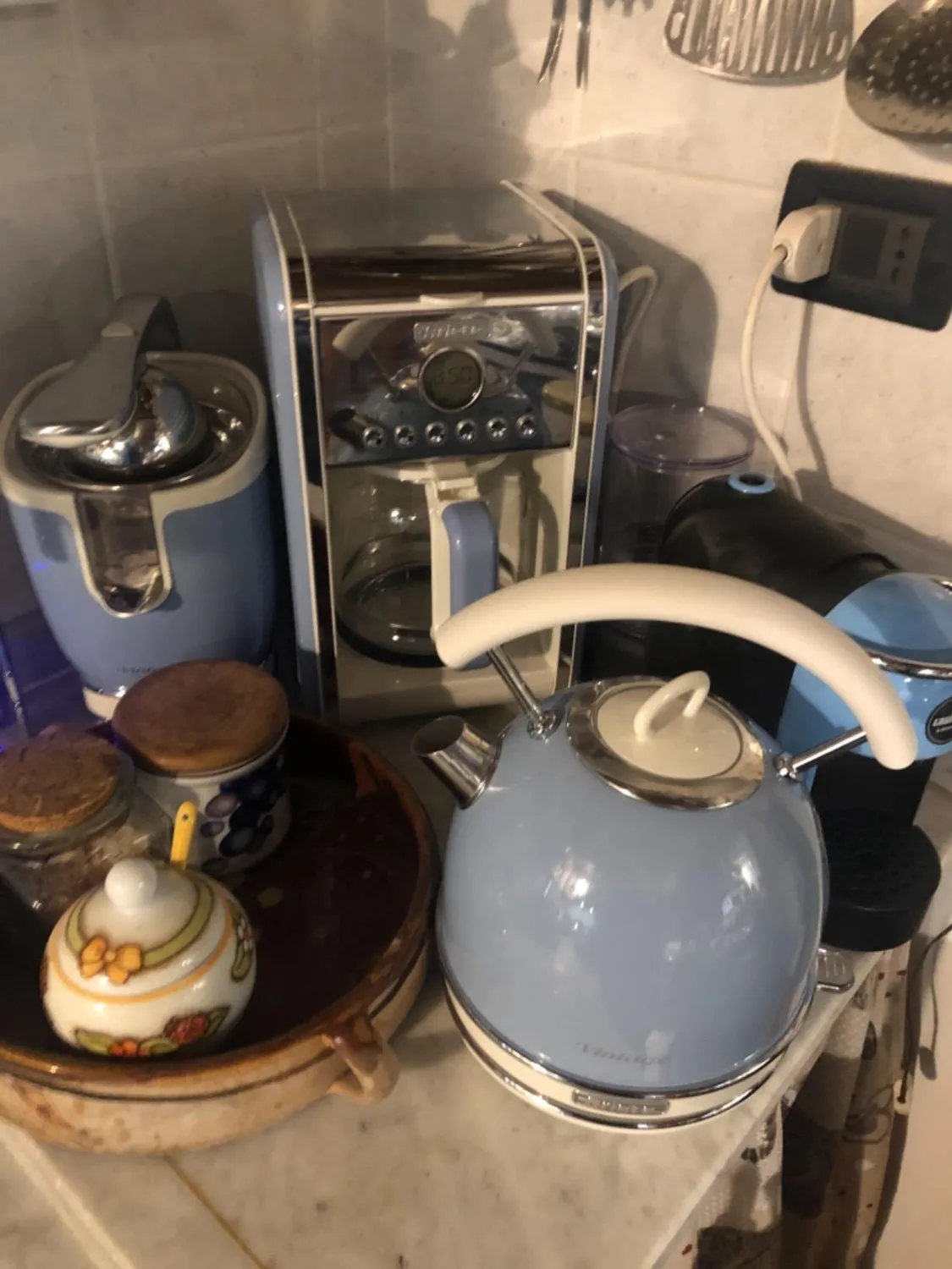 Ariete Vintage 1342 macchina caffe americano celeste 12 tazze