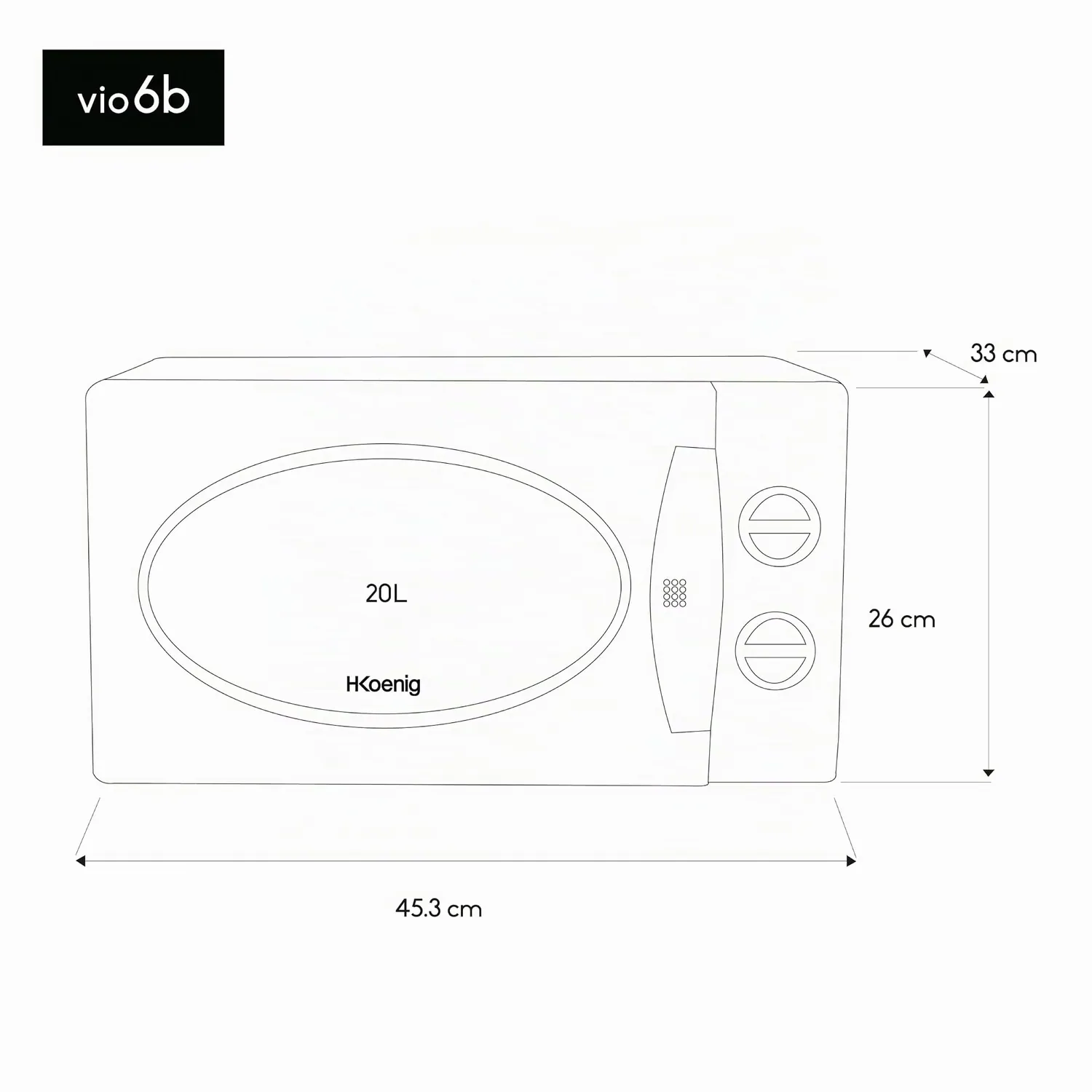 H.Koenig VIO6B microonde 20L nero 700W