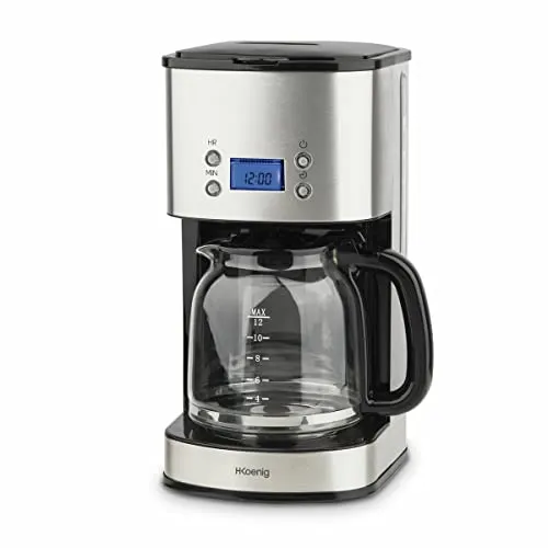 H.Koenig MG30 Caffettiera Americana Argento 1,5L Programmabile