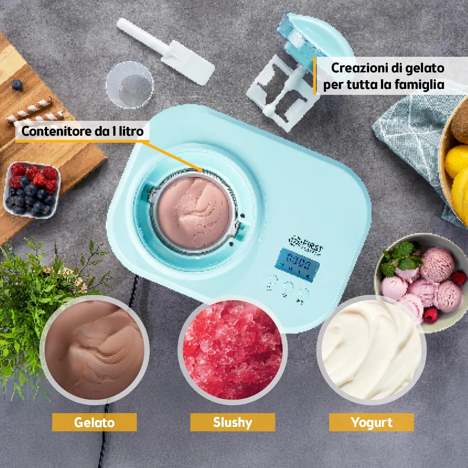 First Austria gelatiera 1L compressore menta yogurt