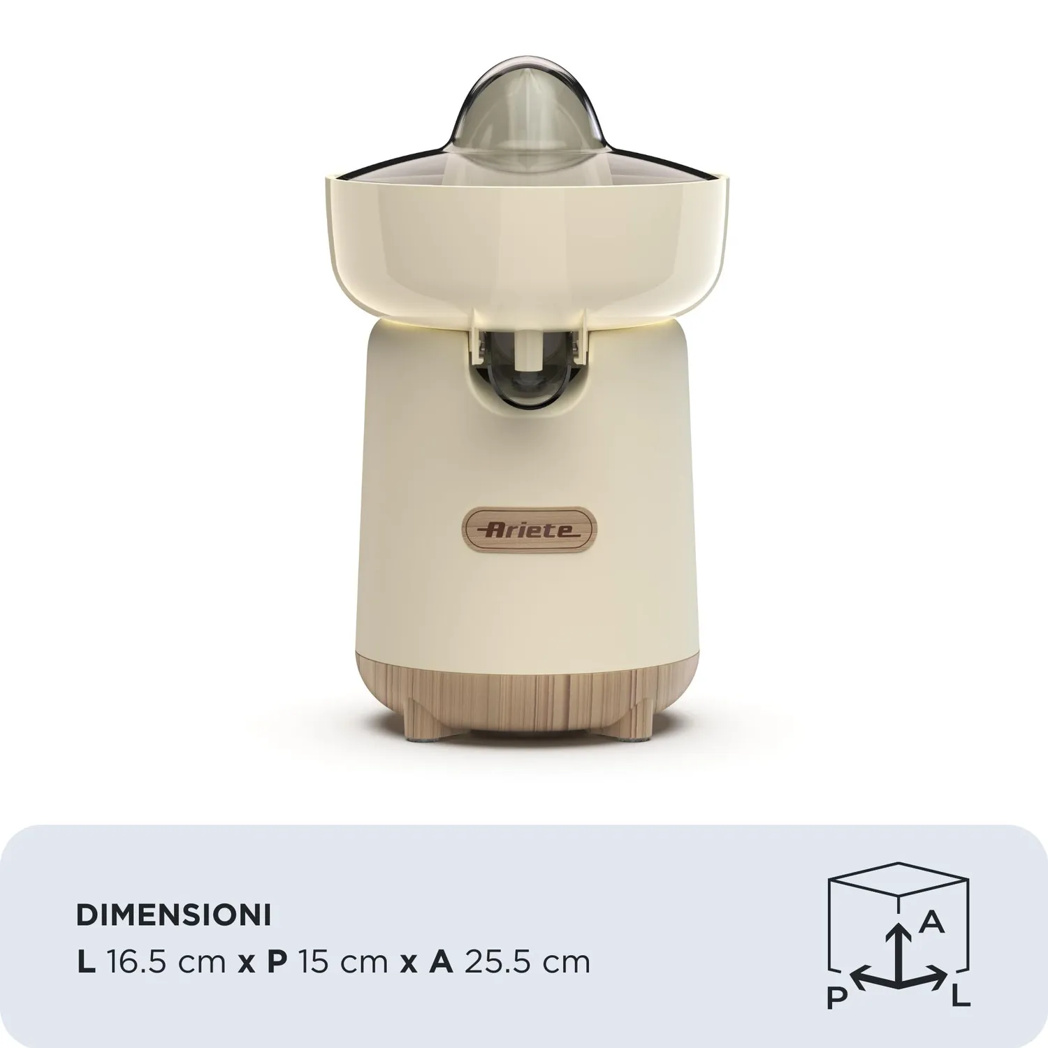 Ariete Breakfast Wood 417 spremiagrumi beige 2 coni