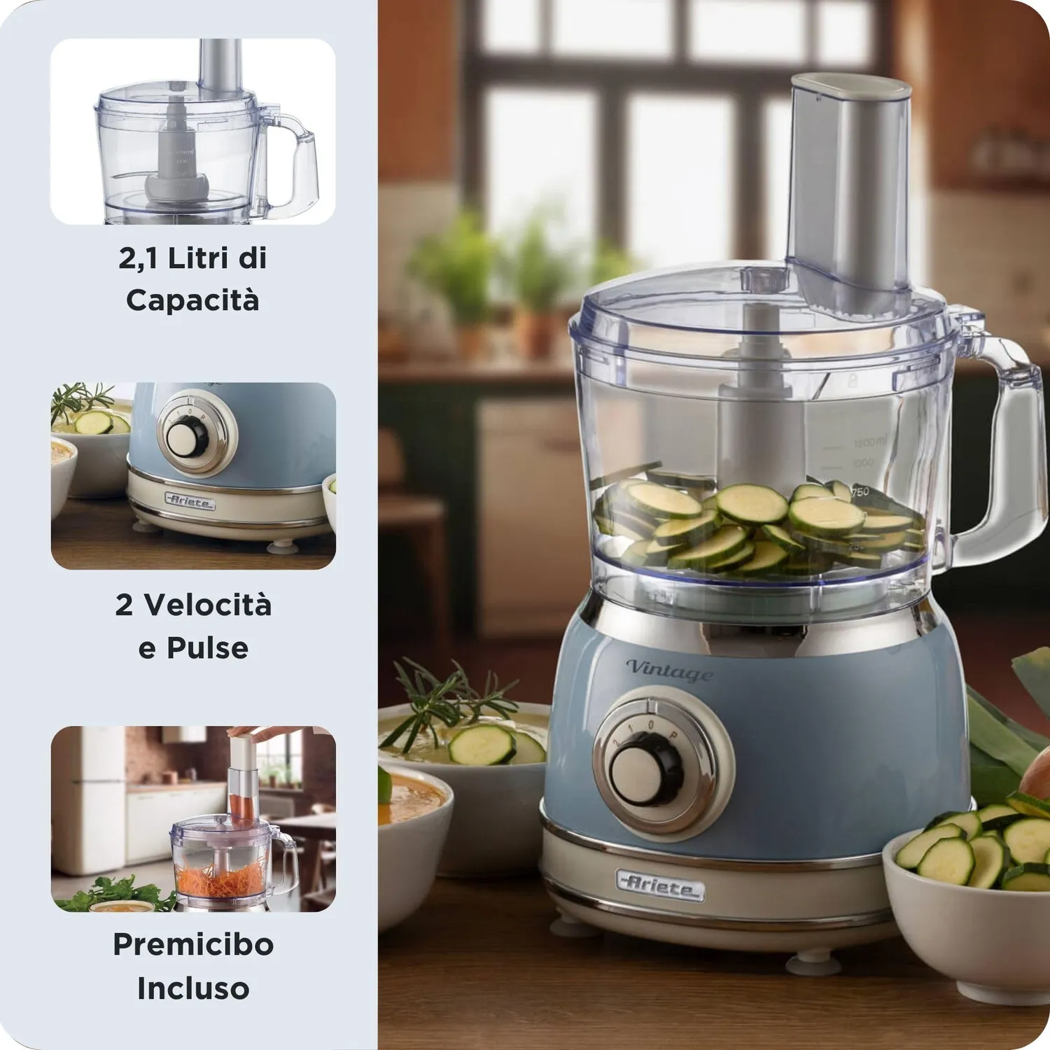 Ariete Vintage 1781 robot da cucina 1,2 L celeste