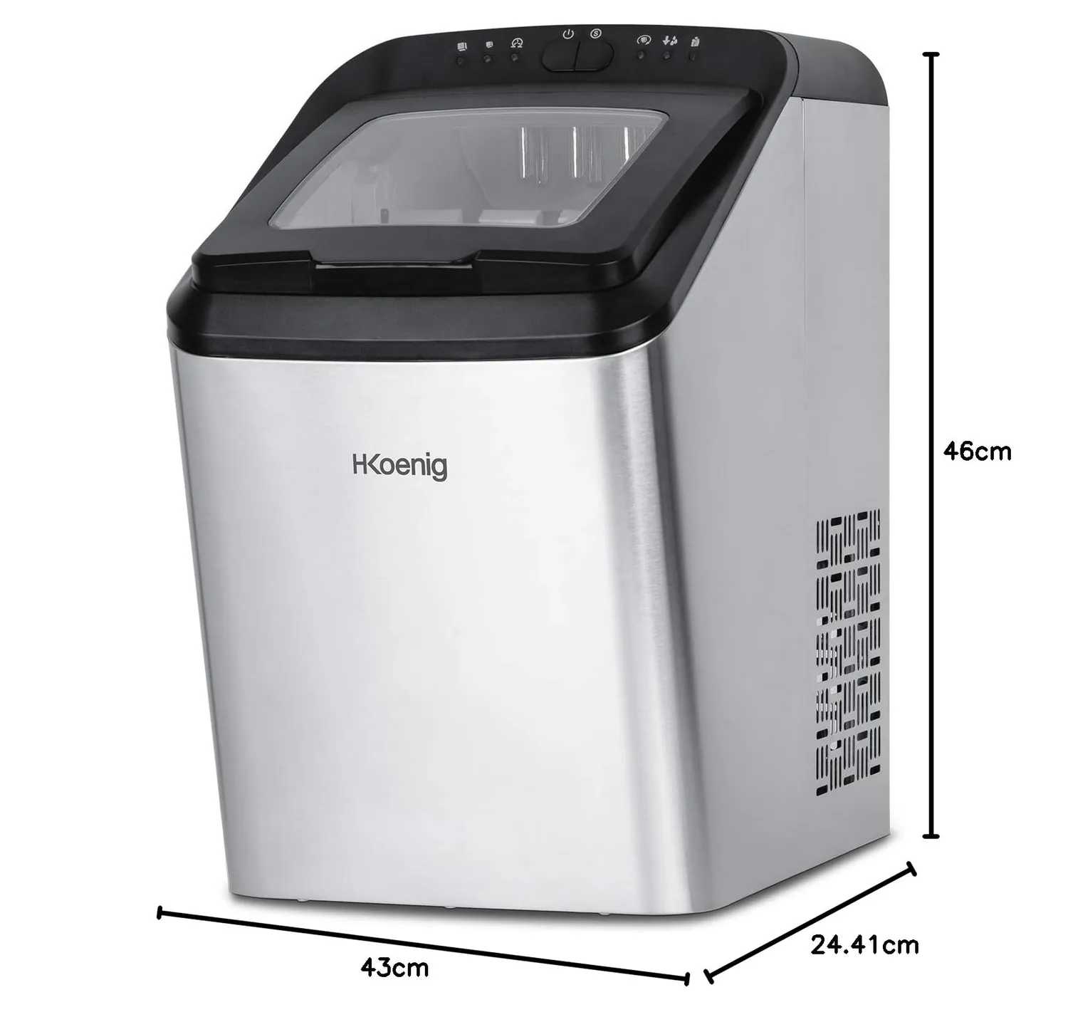 H.Koenig KBP40 macchina del ghiaccio 2,8 L inox 15kg