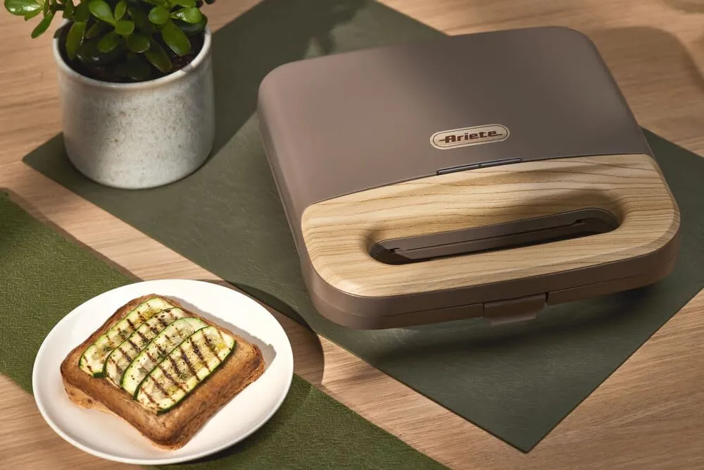 Ariete Breakfast Wood 1971 Tostiera Panini Tortora 750W