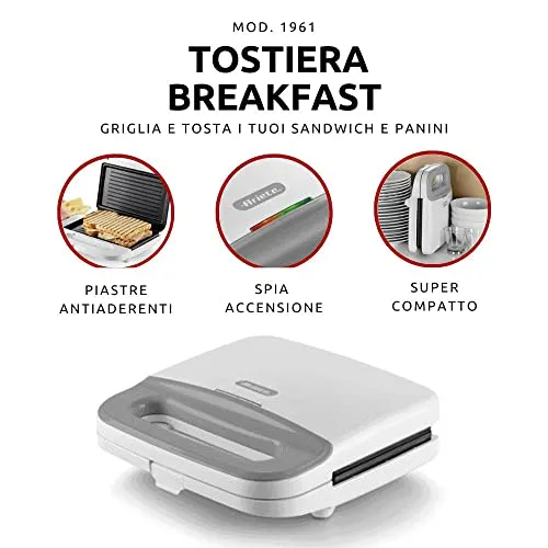 Ariete Breakfast 1961 tostiera bianco antiaderente