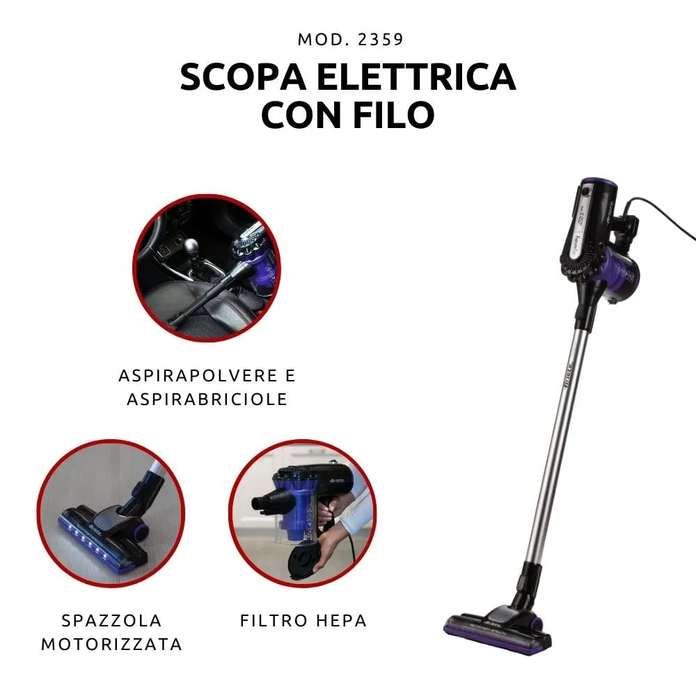 Ariete 2359 Handy Force scopa elettrica filo 600W viola