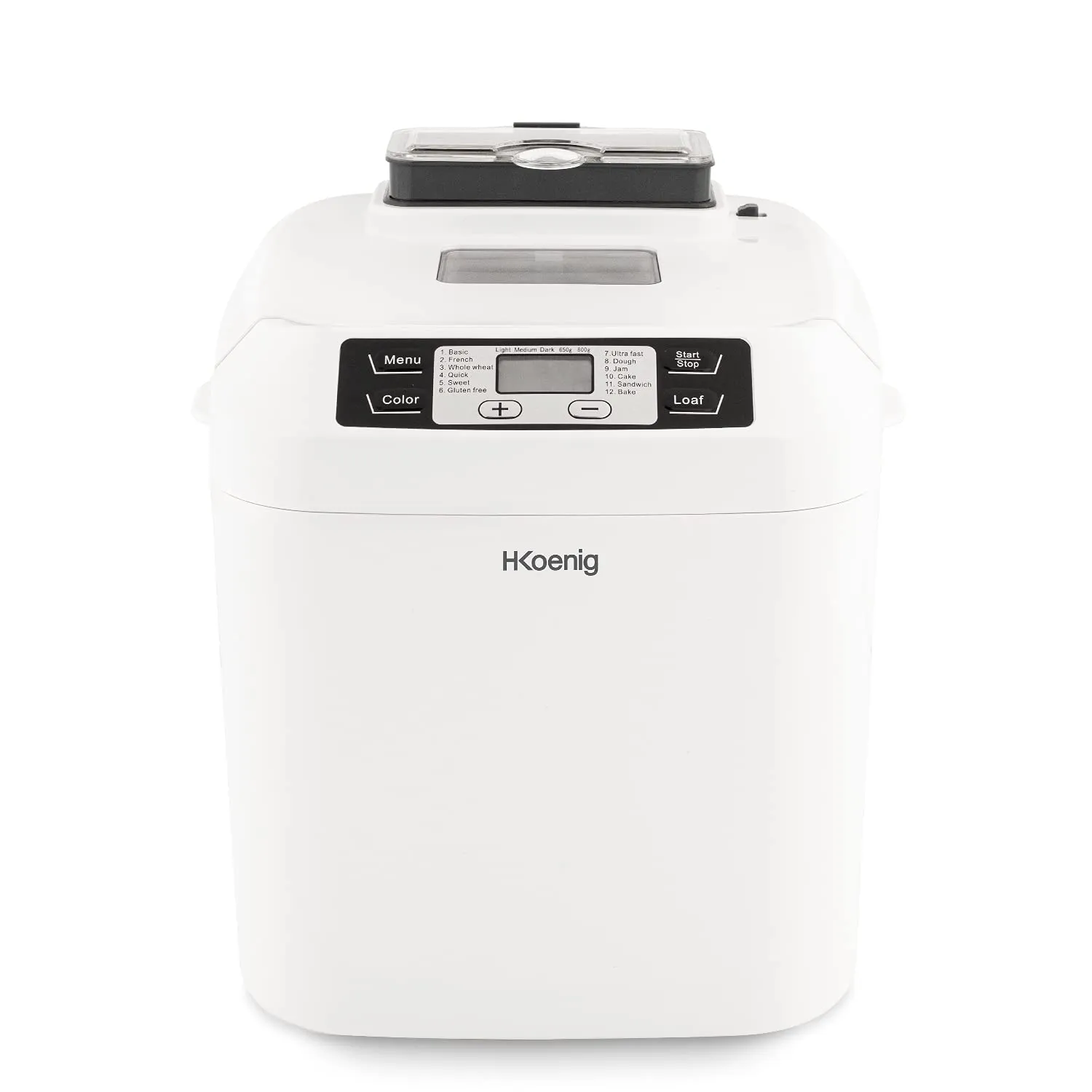 H.Koenig BAKE340 Macchina Pane 800g 12 Programmi 550W