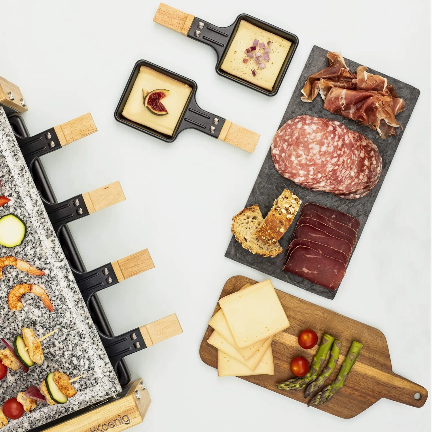 H.Koenig WOD8 raclette 8 persone pietra granito