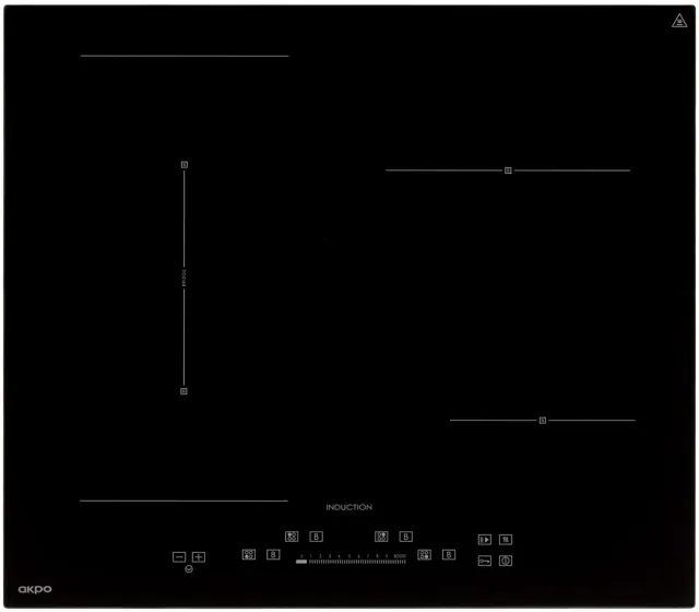 Akpo PIA 6800 piano a induzione vetro nero