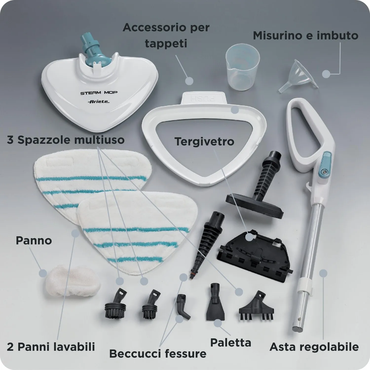 Ariete Steam Mop 4164 10in1 scopa a vapore 1500 W