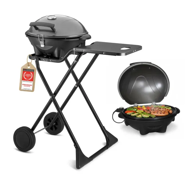 First Austria 2in1 barbecue elettrico 2400W coperchio
