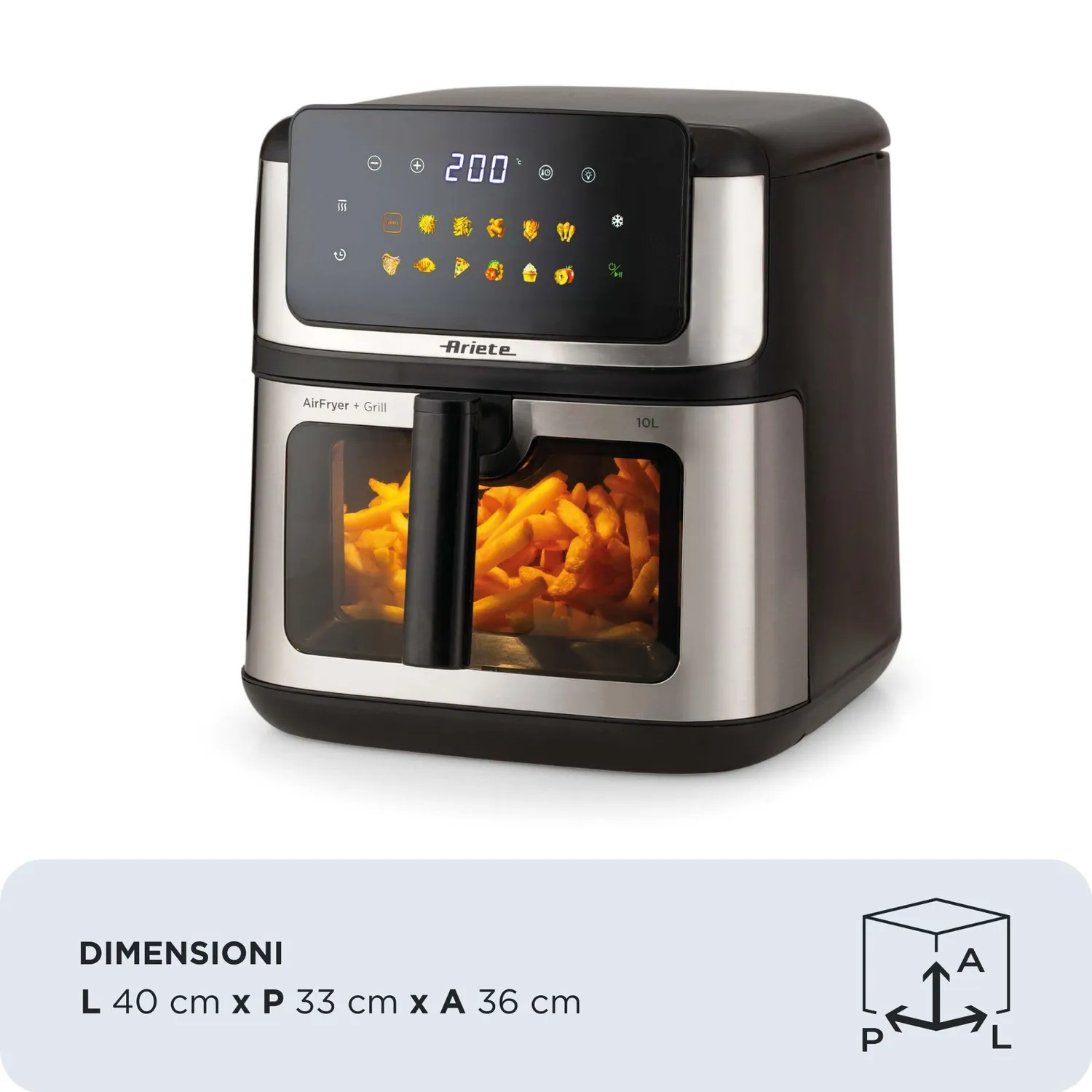 Ariete Air Fryer Grill 4642 Friggitrice ad Aria 10L Digital