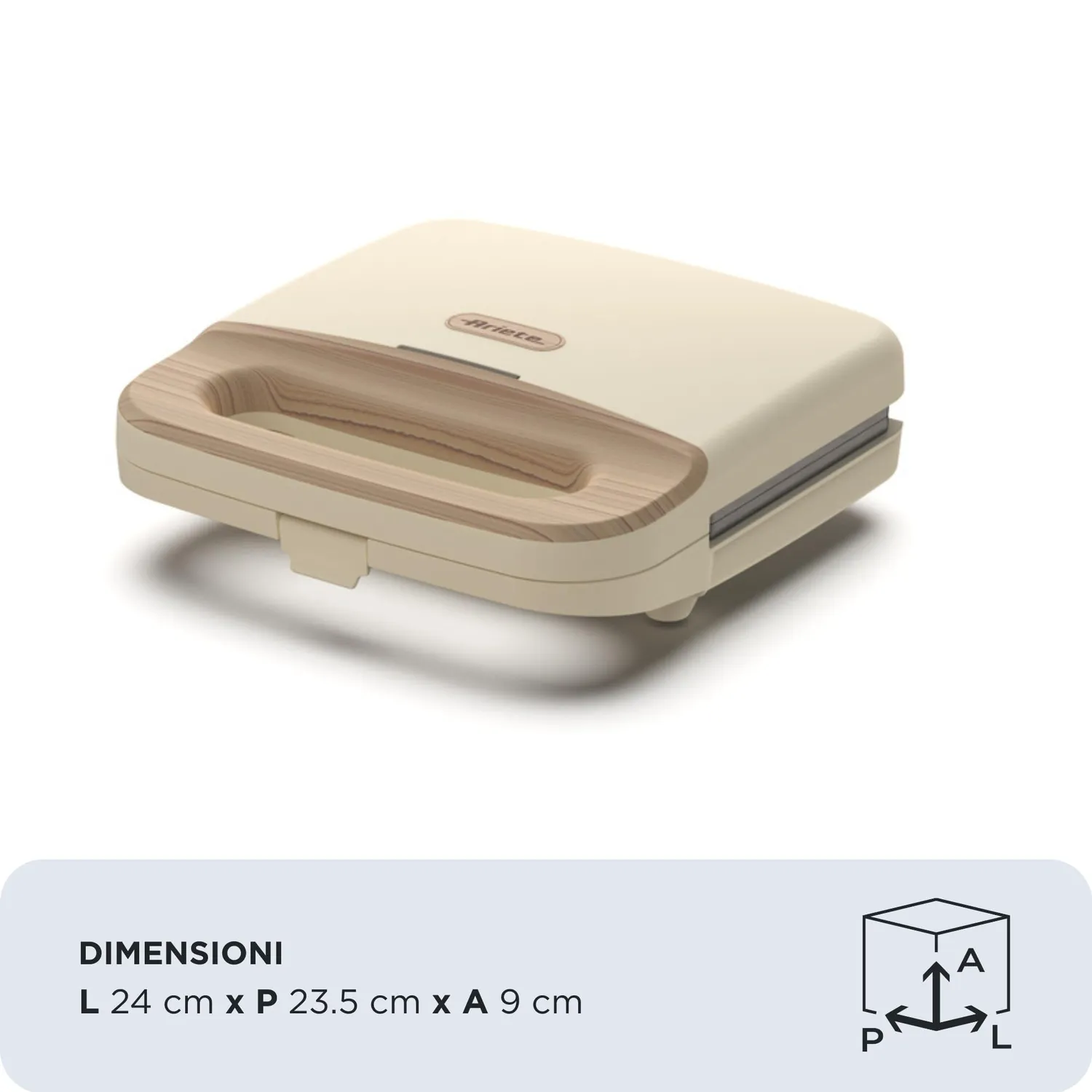 Ariete Breakfast Wood 1971 Tostiera Panini Beige 750W