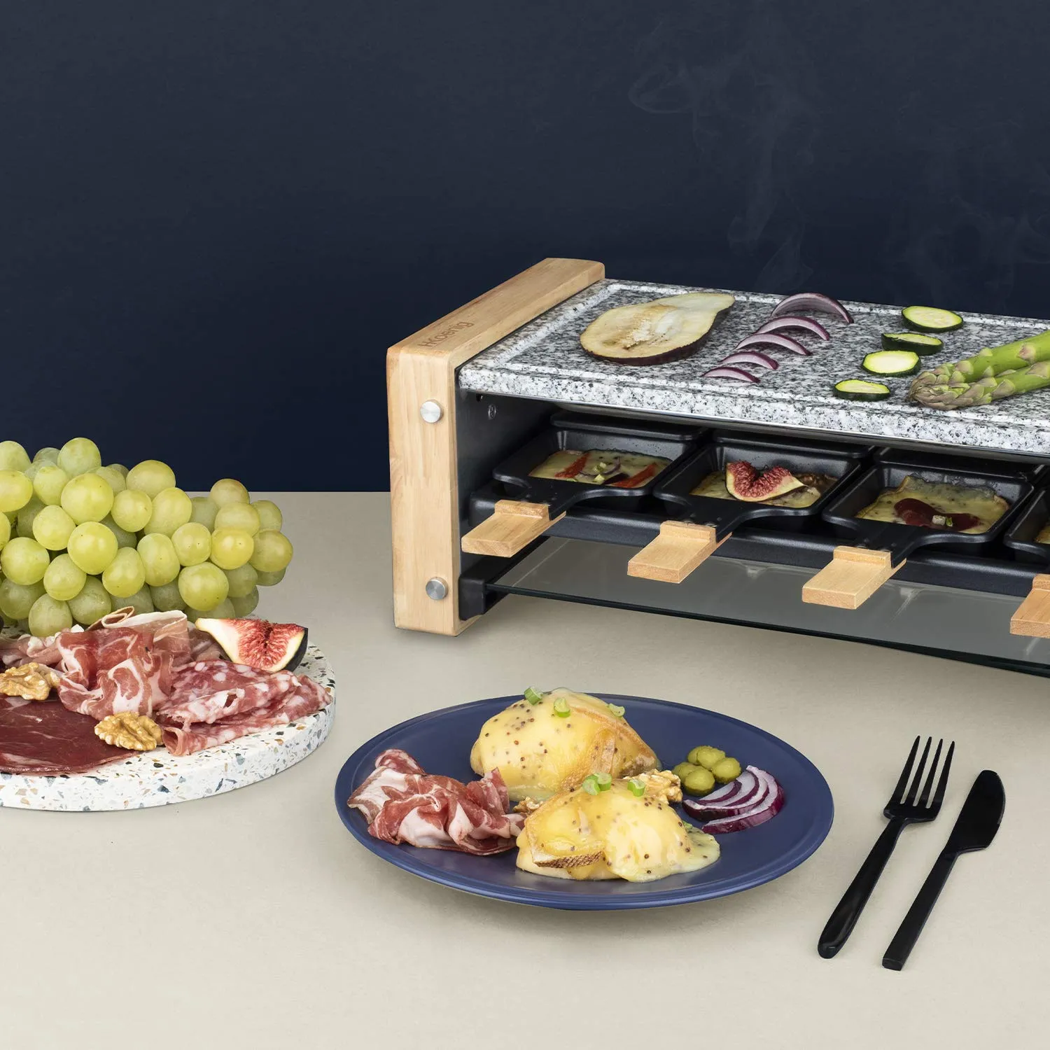 H.Koenig WOD12 raclette 8 persone 1200W pietra