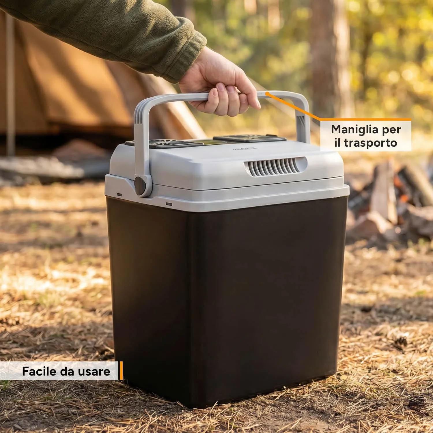 First Austria Frigo Portatile 25L Nero USB-C freddo e caldo