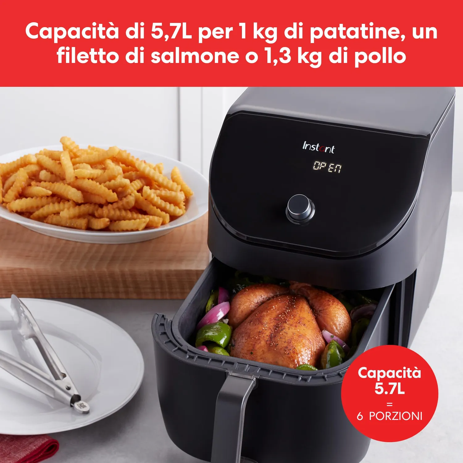 Instant Vortex Slim friggitrice aria nera 5,7L