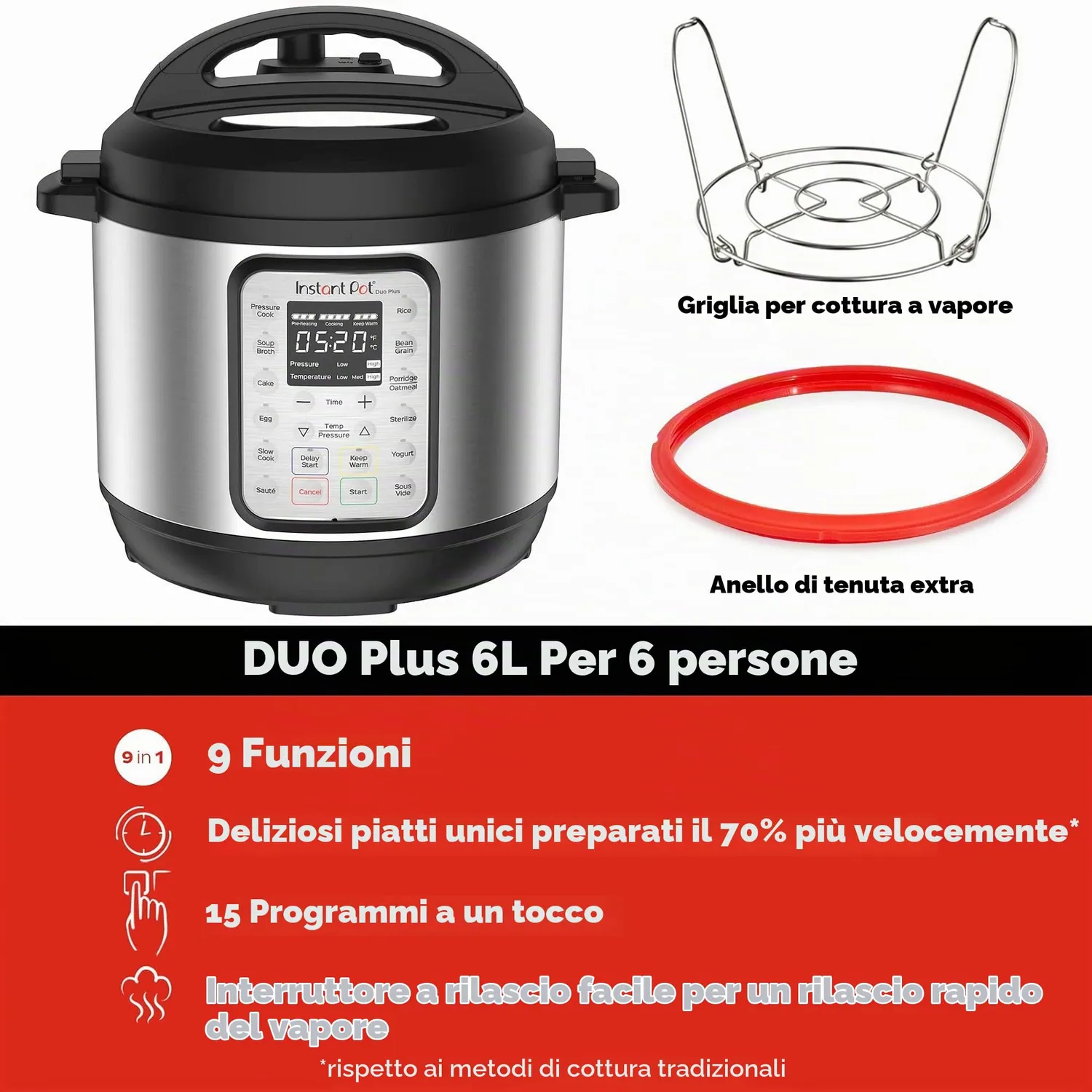 Instant Duo Plus 5,7L multicooker 15 programmi inox