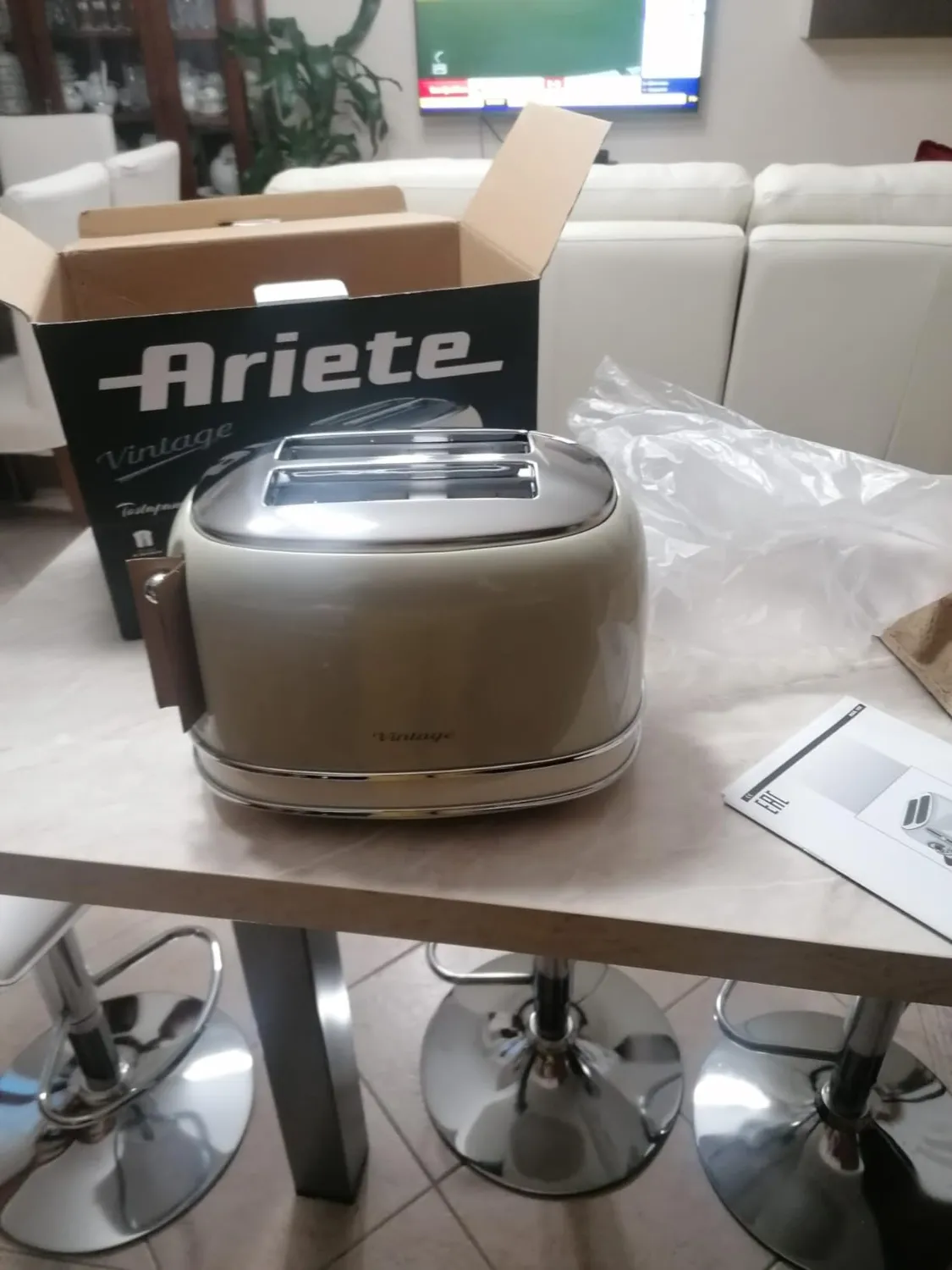 Ariete Vintage 156 Tostapane 4 Fette Beige 1600W