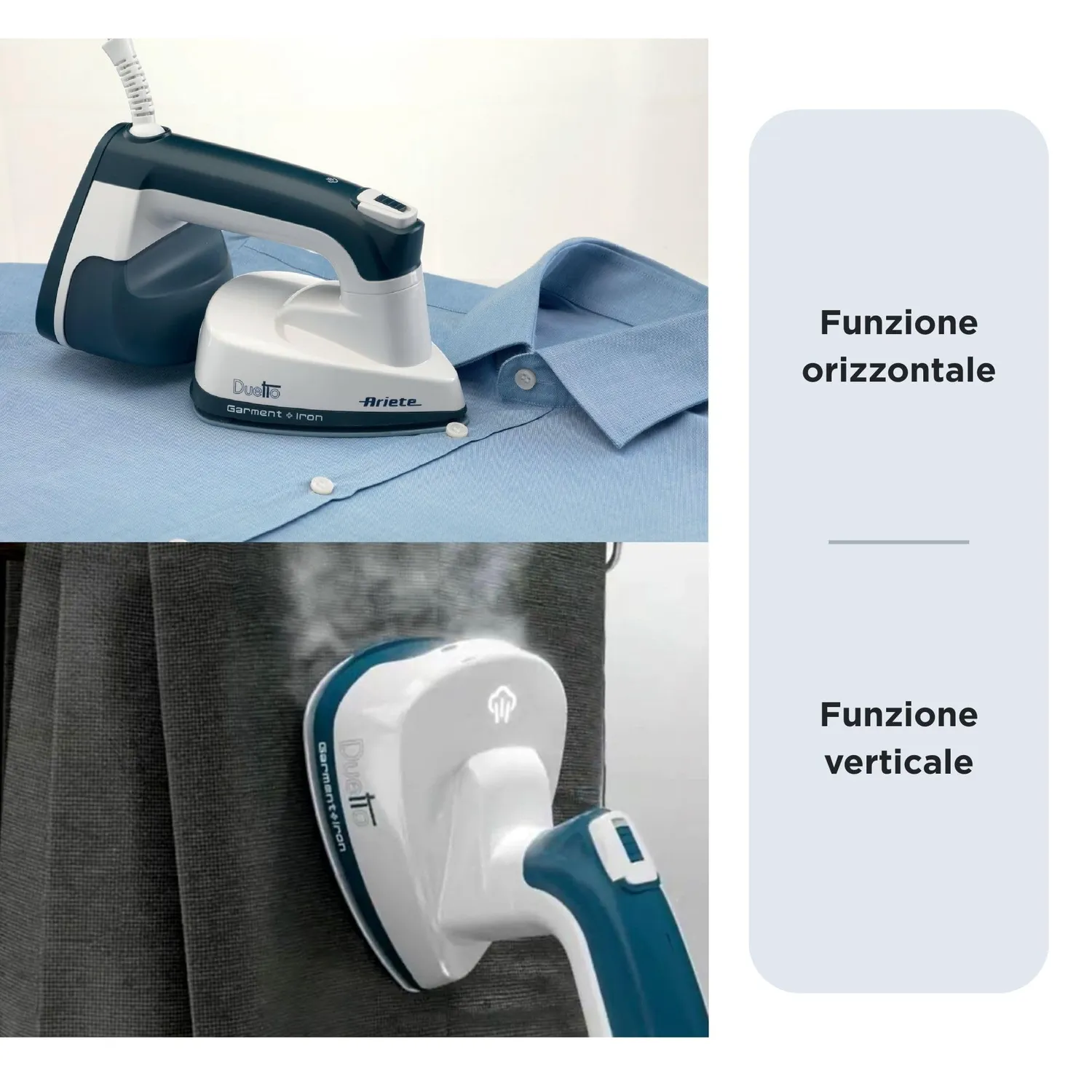 Ariete Duetto 6246 ferro verticale 1000W bianco blu