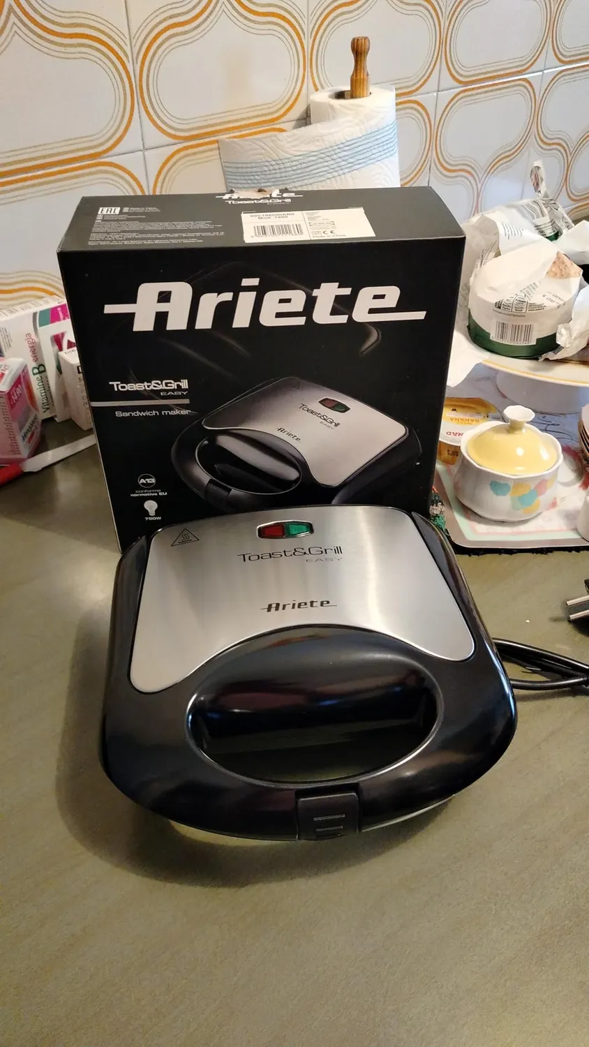 Ariete 1980 Toast & Grill Easy tostiera sandwich 750W rigata