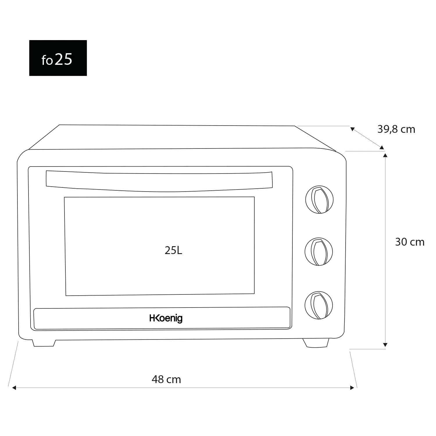 Koenig FO25 mini forno elettrico 25L 1500W