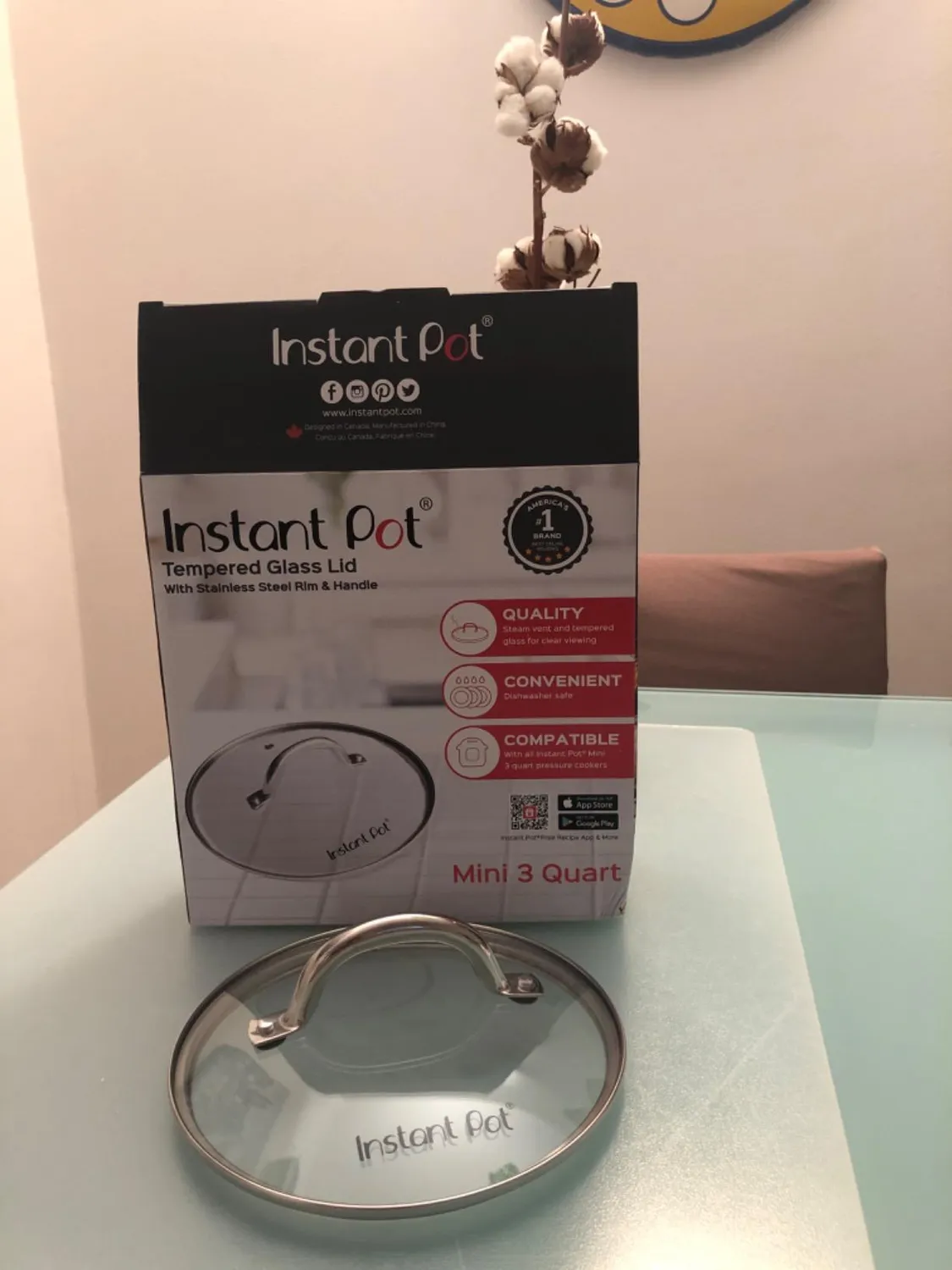 Instant Pot Coperchio in Vetro 3 Quart Trasparente Temperato